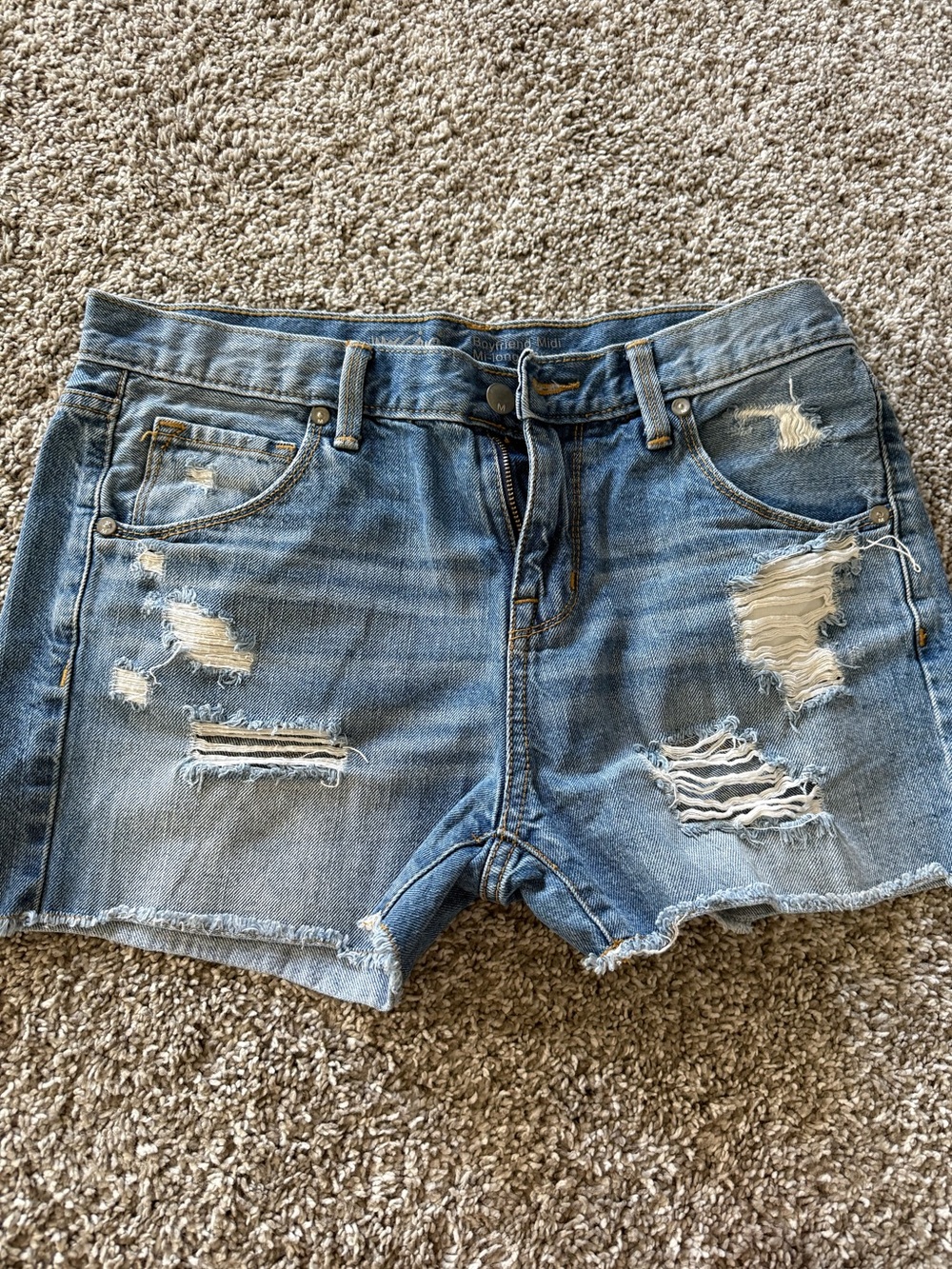 Mossimo Distressed Blue Denim Shorts